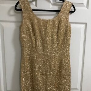 Gold Tinsel Holiday Party Dress